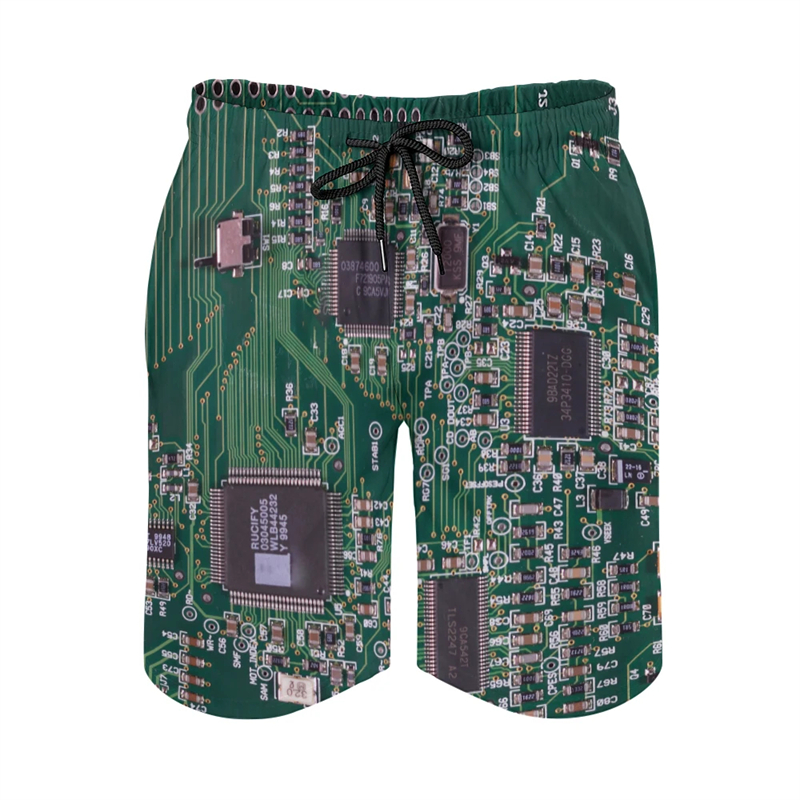 3D Printing Technology - Electronic Motherboard 3D Printed Short Pants