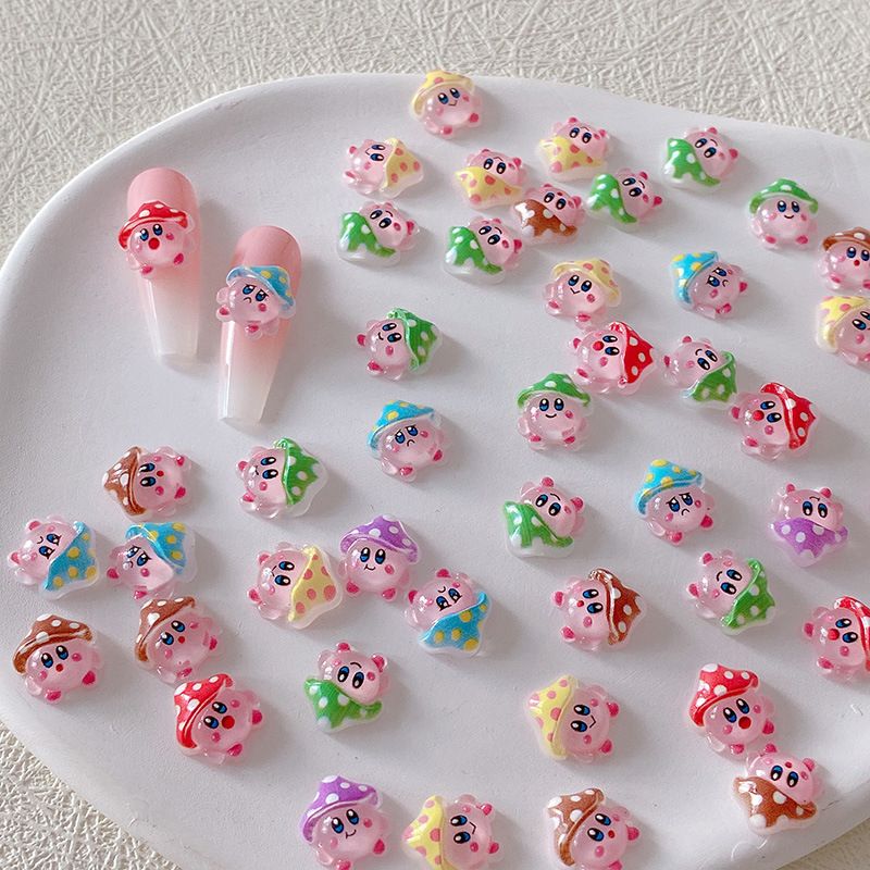 3D Printing Nails - 2/10/20pcs Kirby Nail Charms 3D Resin