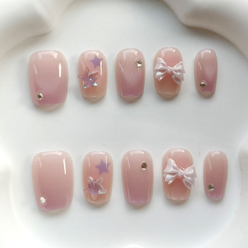 3D Printing Nails - 10Pcs Teenage Girl Fashion Cute Pink