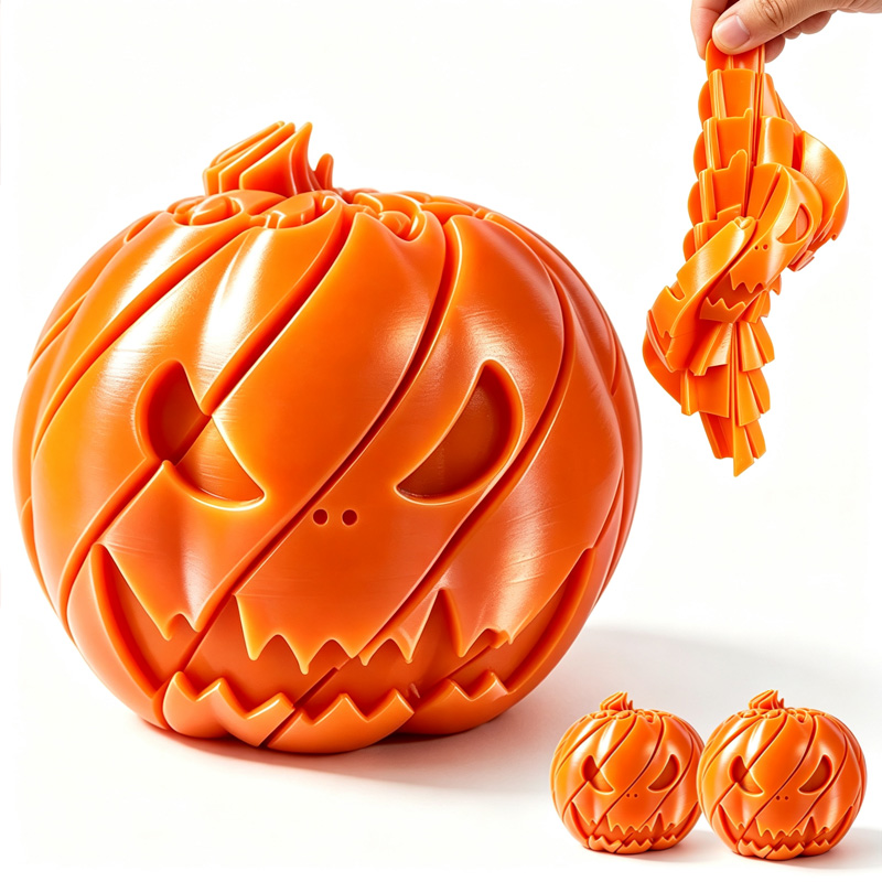 3D Printing Technology - he deformable Halloween pumpkin pressure ball