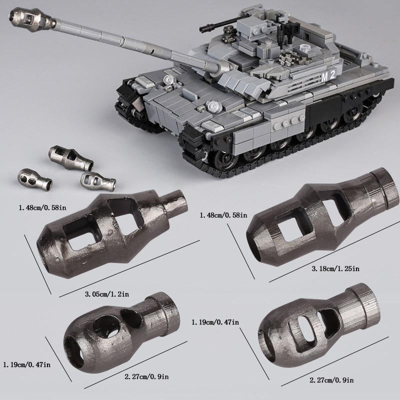 3D Printing Lego Bricks - MOC Tank Muzzle Brake 3D Printed