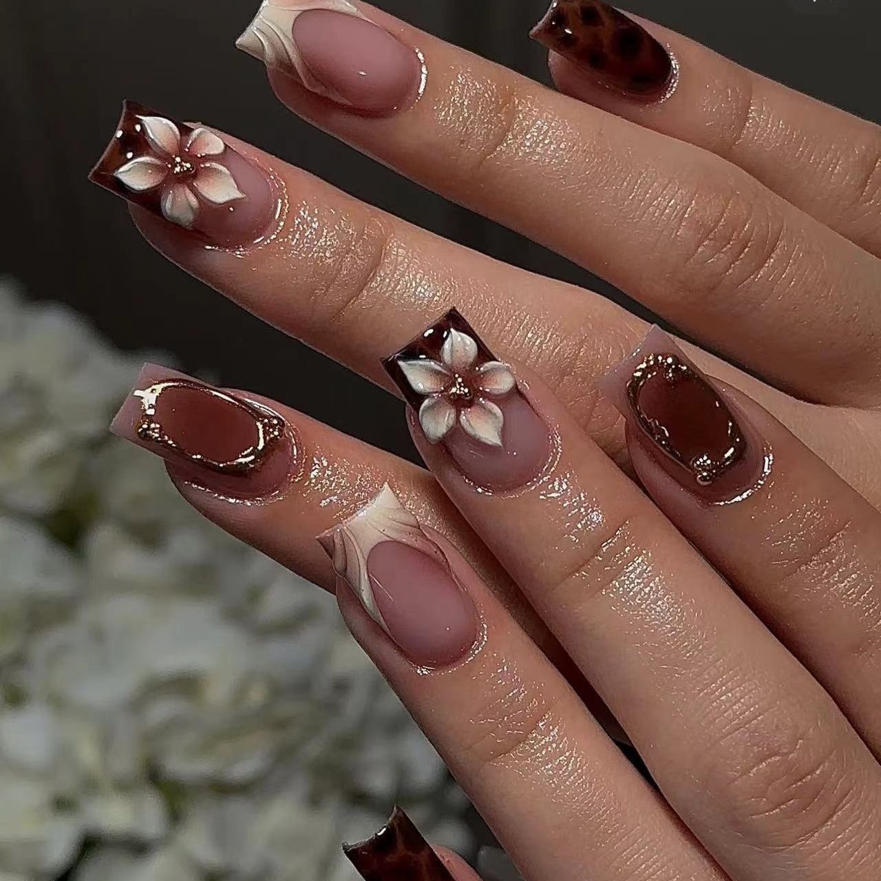 3D Printing Nails - Short square fake nails for women