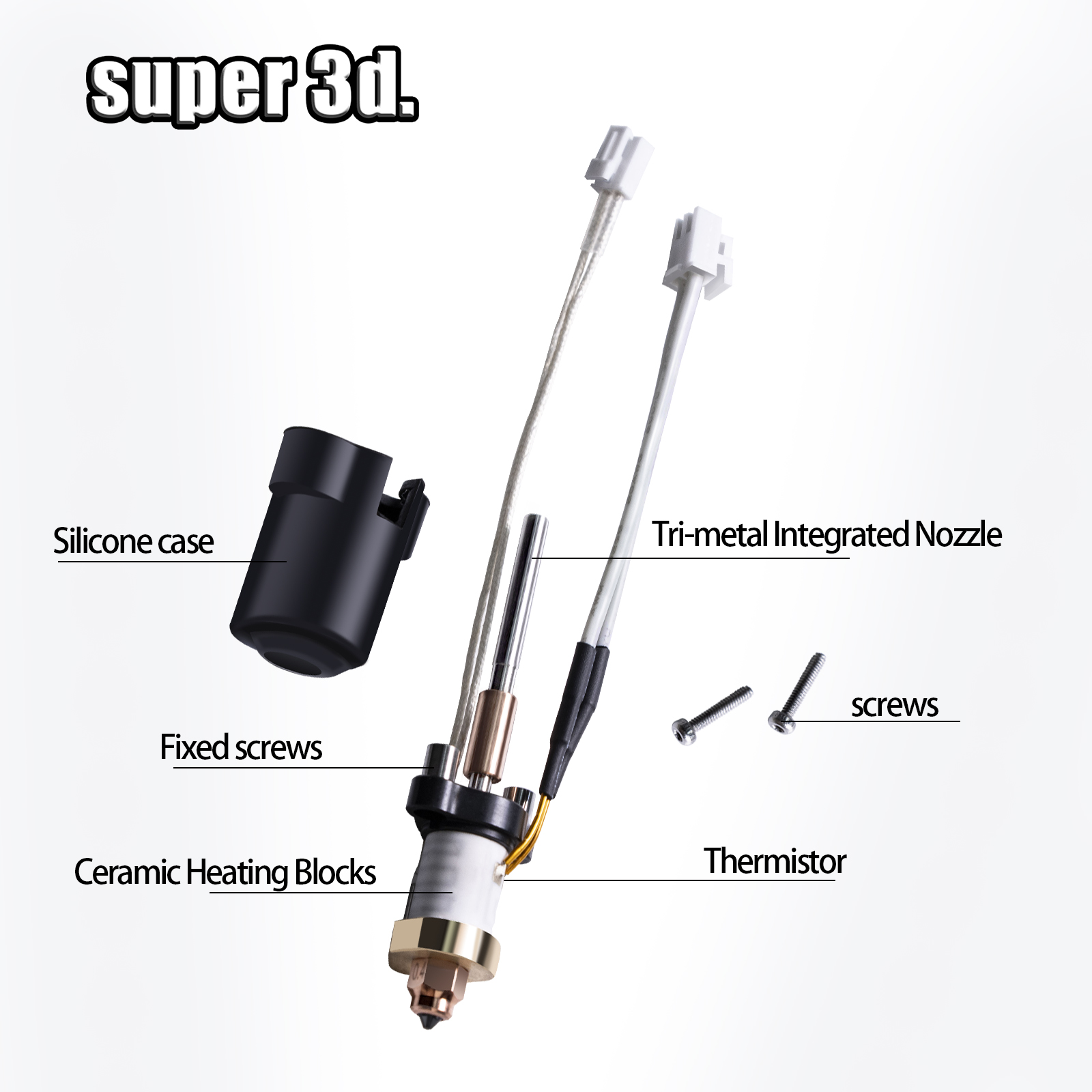 3D Printer Nozzle Brass - Ender 3 V3 Hotend Hardened Steel