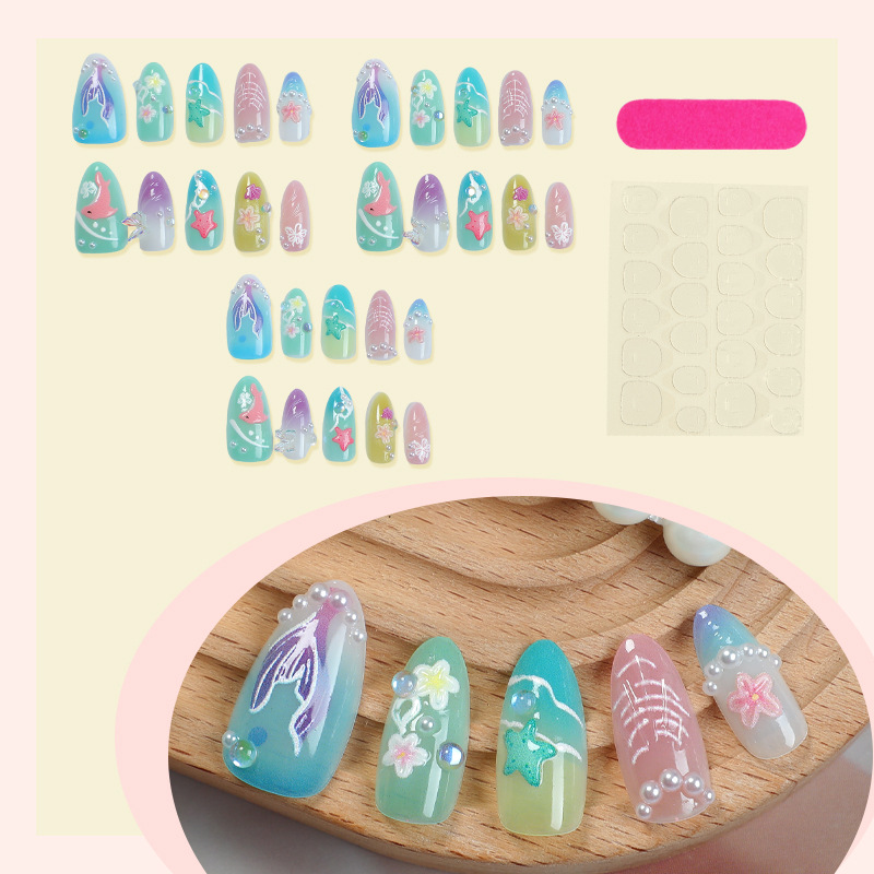 30pcs Summer Press on Nails 3D - 3D Printing Nails recension och pris
