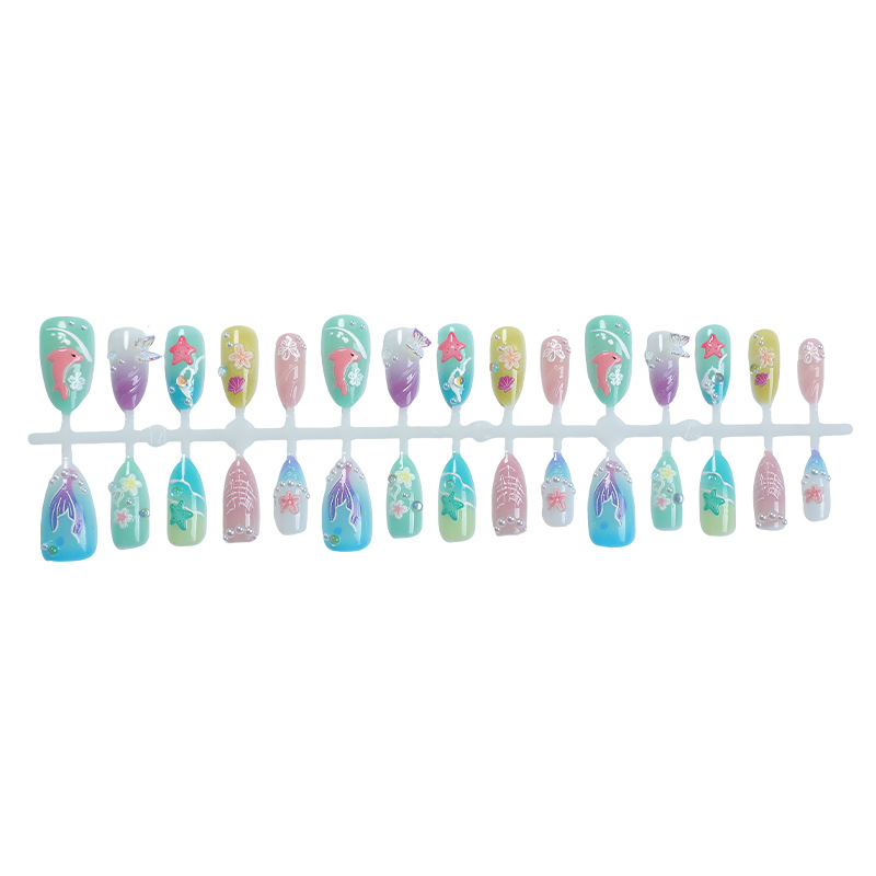 30pcs Summer Press on Nails 3D - 3D Printing Nails recension och pris