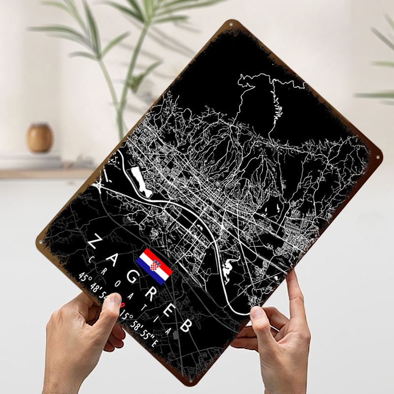 ZAGREB MAP CROATIA Poster Retr - 3D Printing Zagreb recension och pris