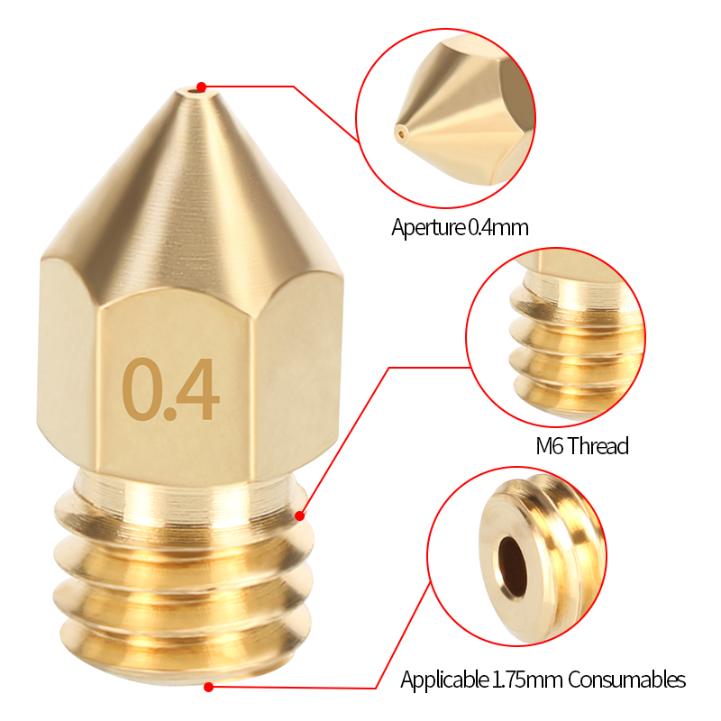 MK8 Brass Nozzle 0.2/0.3/0.35/ - 3D Printing Ender recension och pris