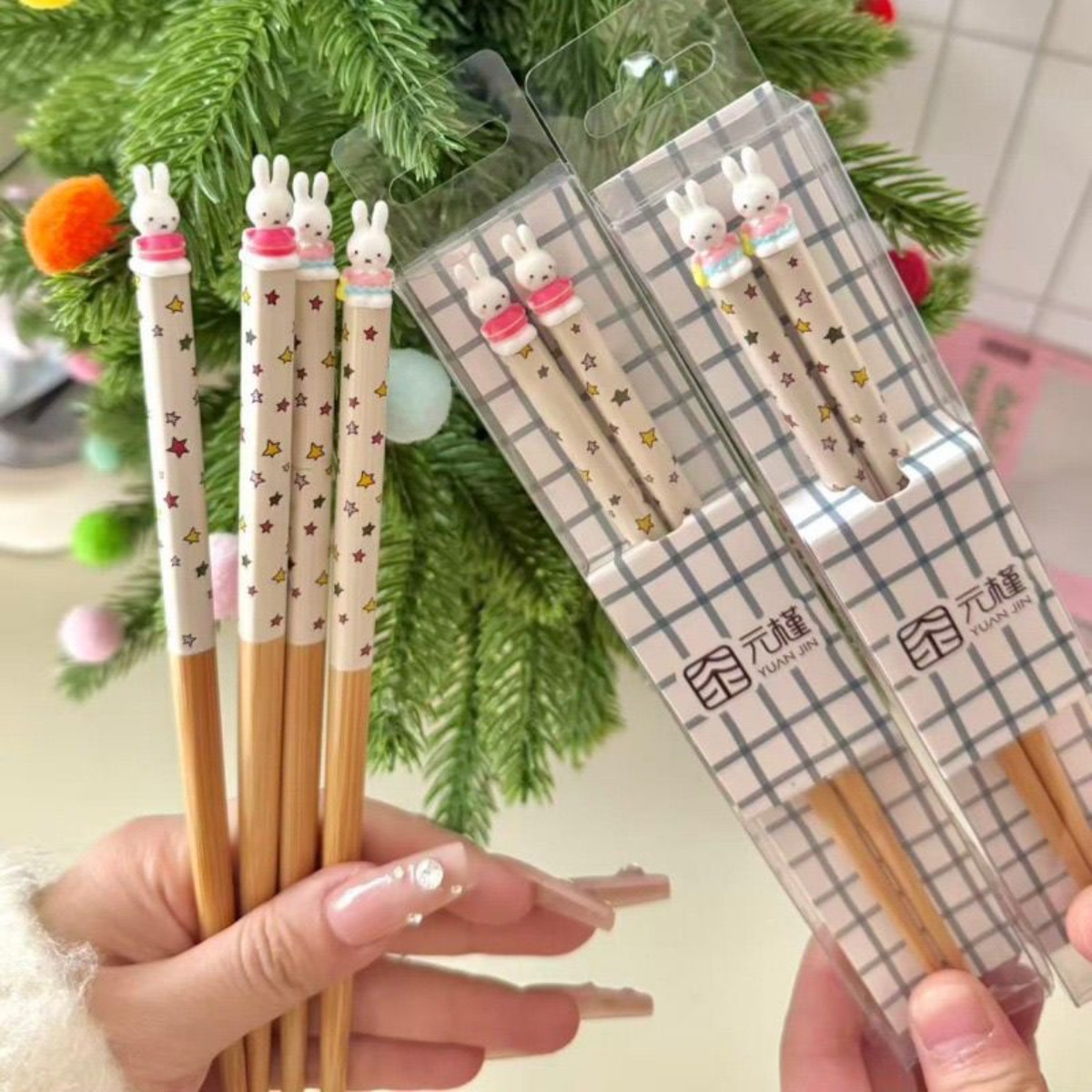 Kawaii Miffy Rabbit Chopsticks - 3D Printing Bambu recension och pris