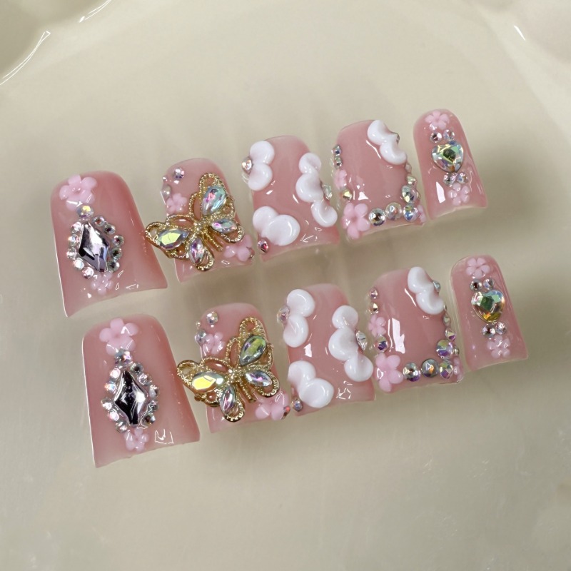 10pcs Handmade Fake Nails Duck - 3D Printing Nails recension och pris