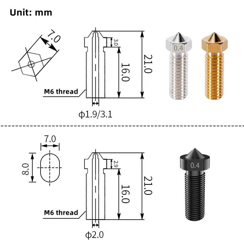 Volcano Nozzle For Artillery S - 3D Printer Nozzle Brass recension och pris