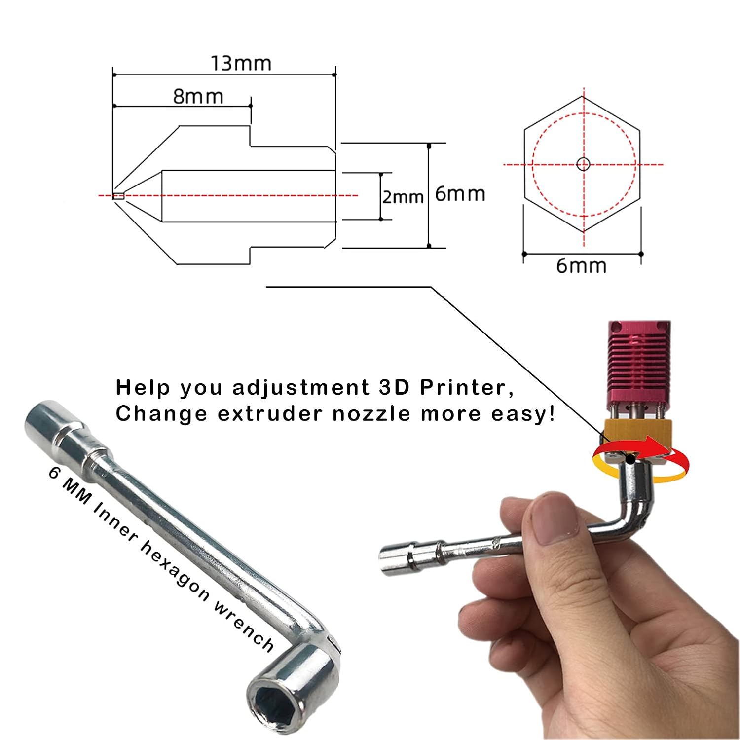 CREALITY 20 Pcs MK8 Brass Nozz - 3D Printing Creality recension och pris