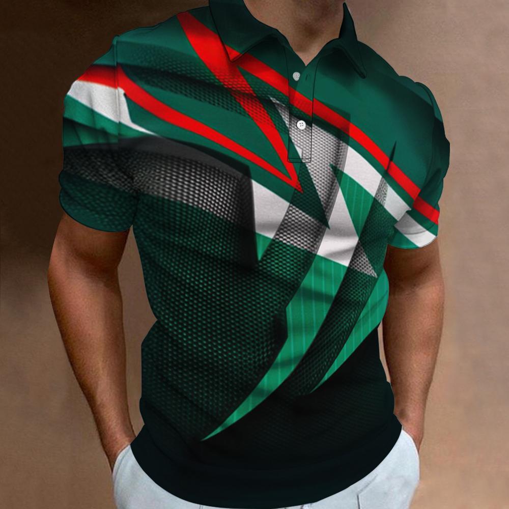Fashion Polo T-Shirts For Men  - 3D Printing Technology recension och pris
