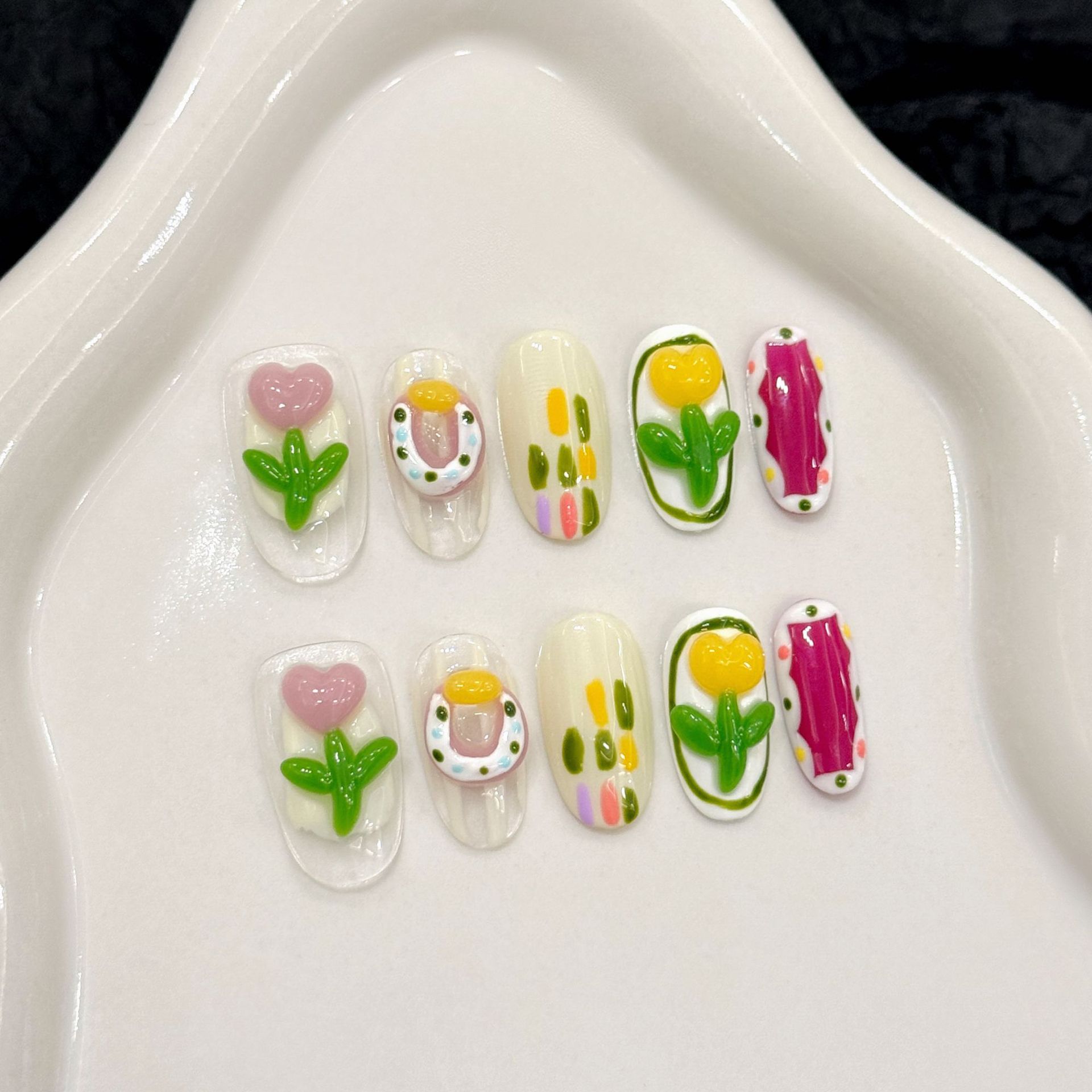 10pcs Handmade Press on Nails  - 3D Printing Nails recension och pris