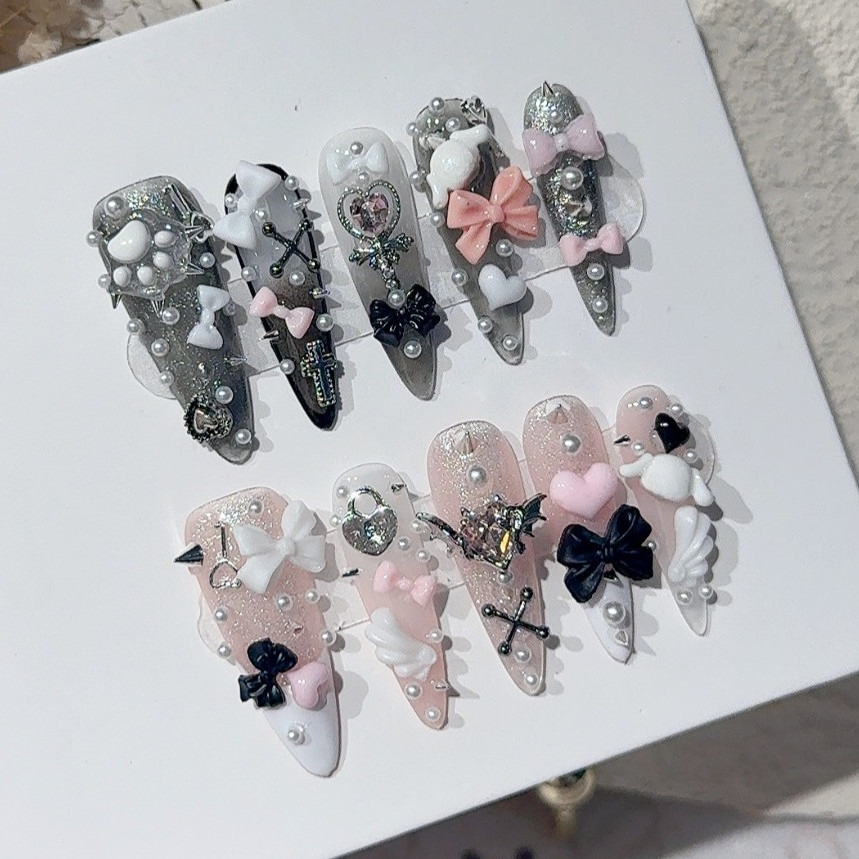 Jirai Y2K Spice Girl Black Pin - 3D Printing Nails recension och pris