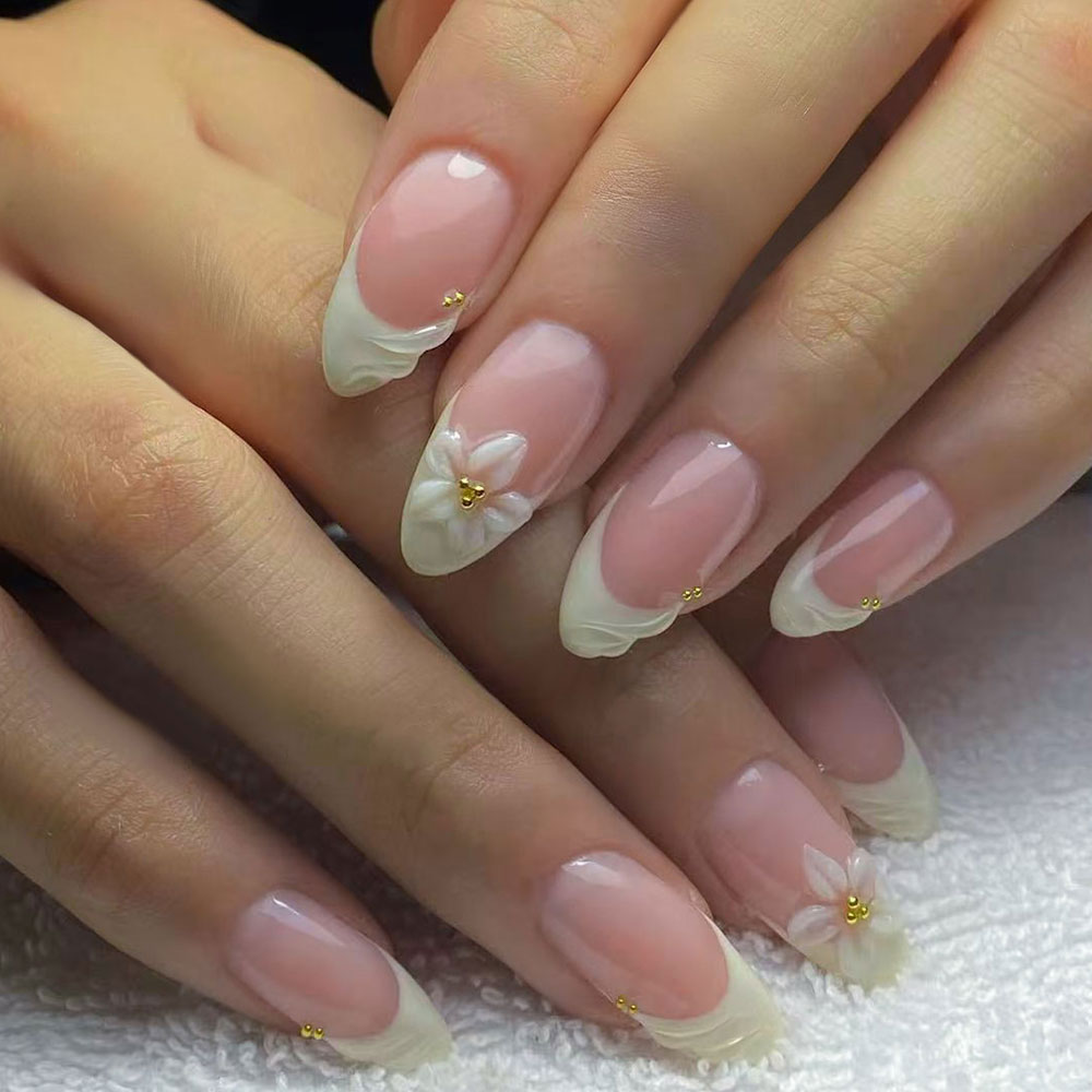 24pcs Almond 3d gel nails Whal - 3D Printing Nails recension och pris