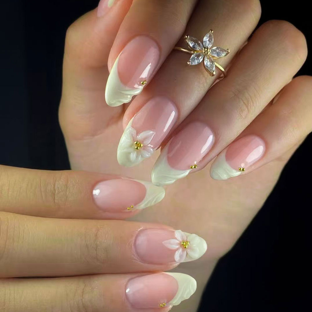 24pcs Almond 3d gel nails Whal - 3D Printing Nails recension och pris